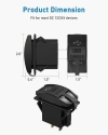 ADSDIA Universal Rocker Style QC3.0 Dual USB Charger,12V/24V 18W Fast Car Charger