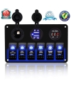 ADSDIA 6 Gang Circuit LED Car Marine Waterproof 5 Pin Boat Rocker Switch Panel for RV Car Boat