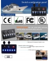 ADSDIA 6 Gang Circuit LED Car Marine Waterproof 5 Pin Boat Rocker Switch Panel for RV Car Boat